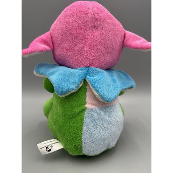 Pink Lamb Sheep Plush W/ Embroidered Flowers Front 9.5” Stuffed Animal Colorful - Picture 8 of 12